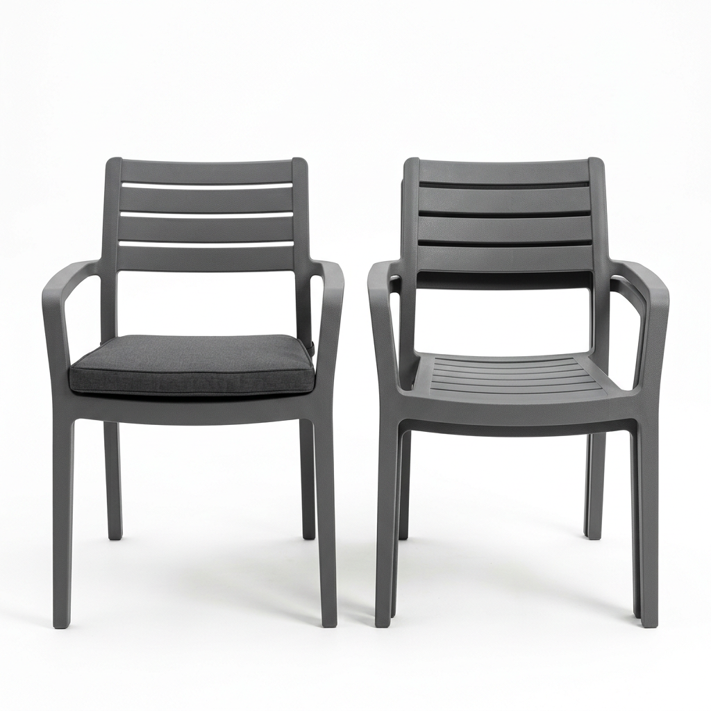 Lot de 2 fauteuils de jardin empilables