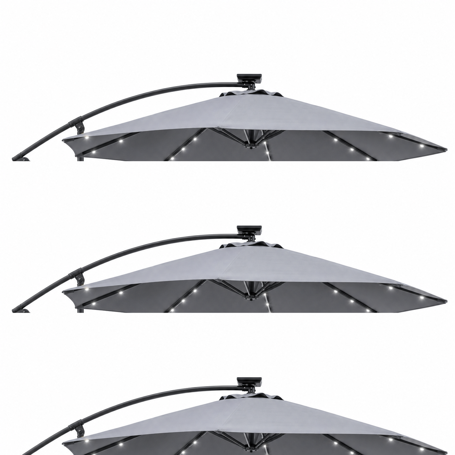 Parasol déporté 3,5 m LED rotatif