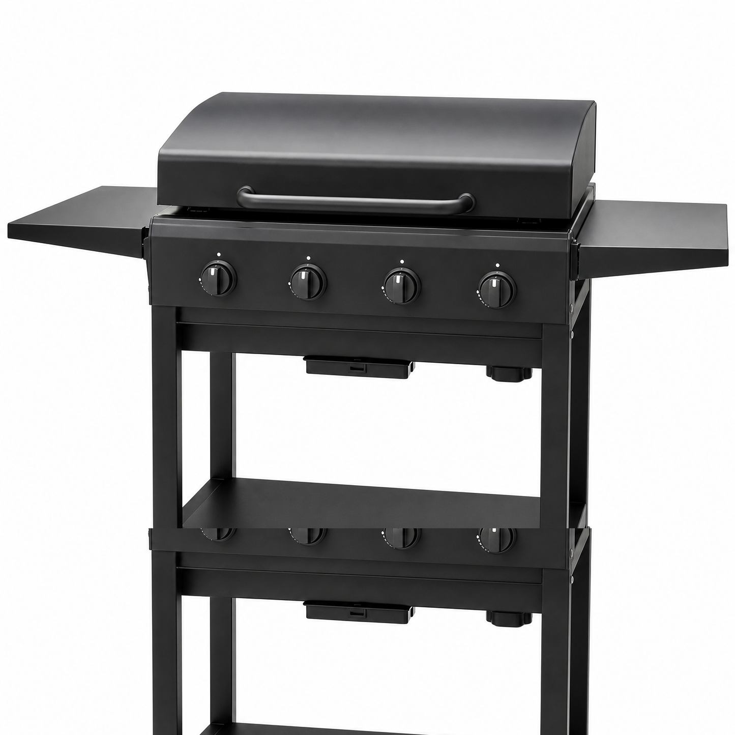 Plancha gaz noir mat sur chariot