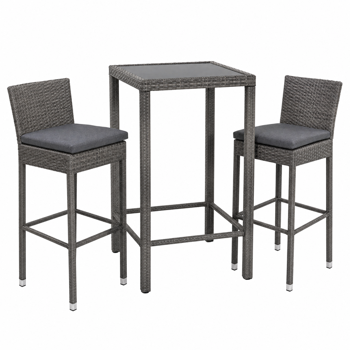Table haute bar de jardin 2 tabourets