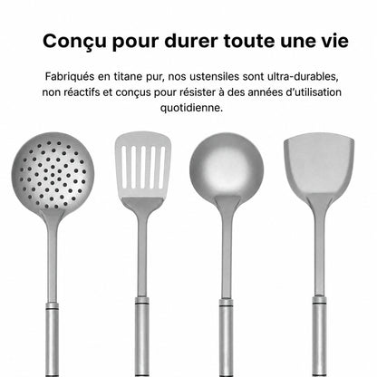 Set d'ustensiles de cuisine en titane sans BPA, Maison Astier