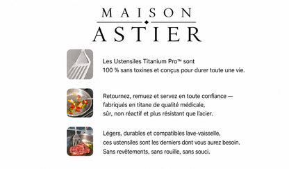 Set d'ustensiles de cuisine en titane sans BPA, Maison Astier