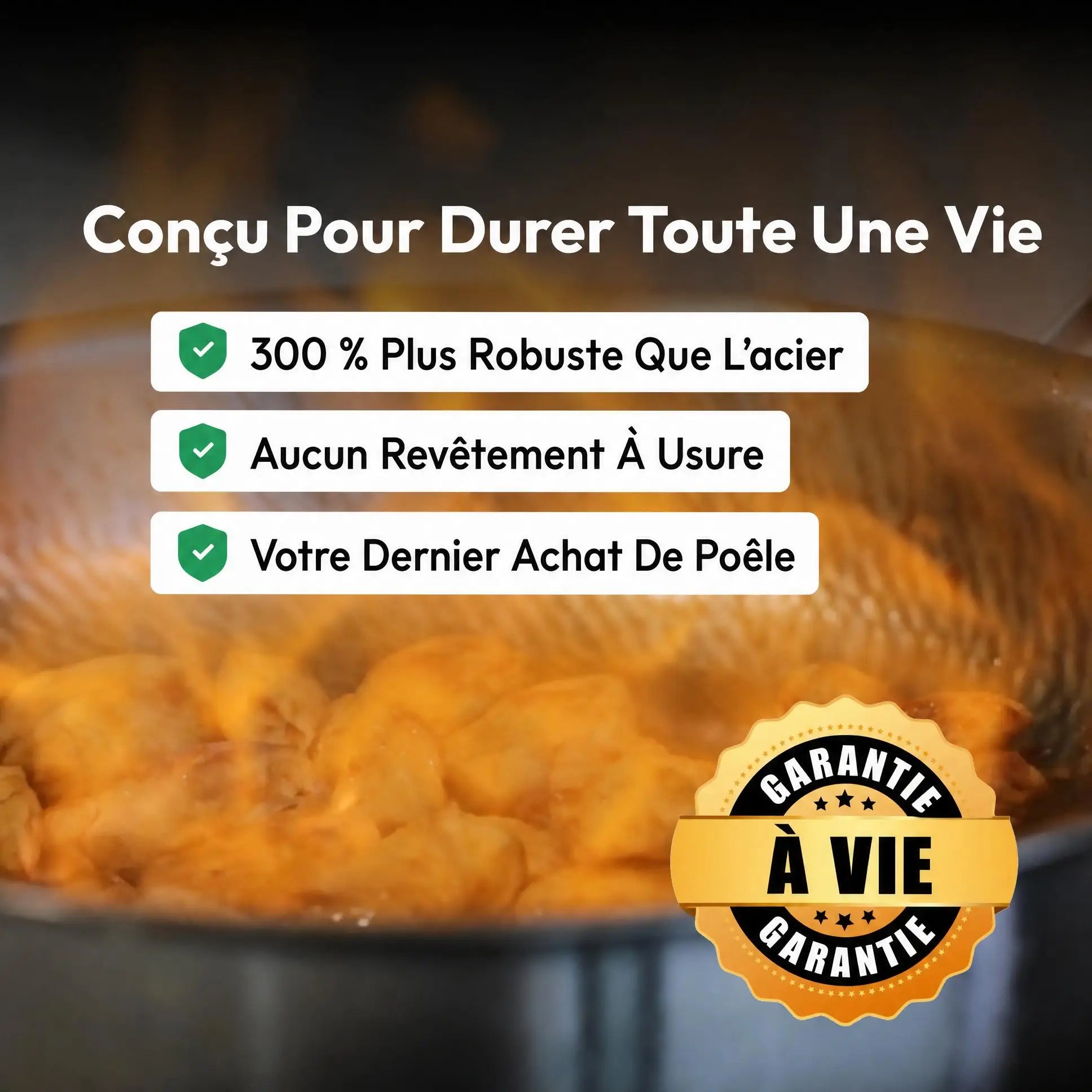 Poêle en titane Pro antiadhésive sans PFAS avec couvercle