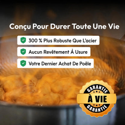 Poêle en titane Pro antiadhésive sans PFAS avec couvercle