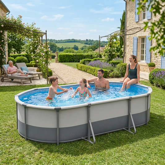 Piscine cadre acier ovale 8,5 m