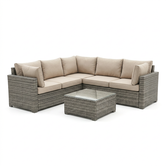Salon de jardin bas 2 places resine tressee