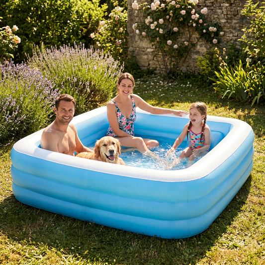 Piscinette gonflable carrée 3,4 m