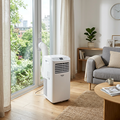 Climatiseur mobile en situation dans un salon