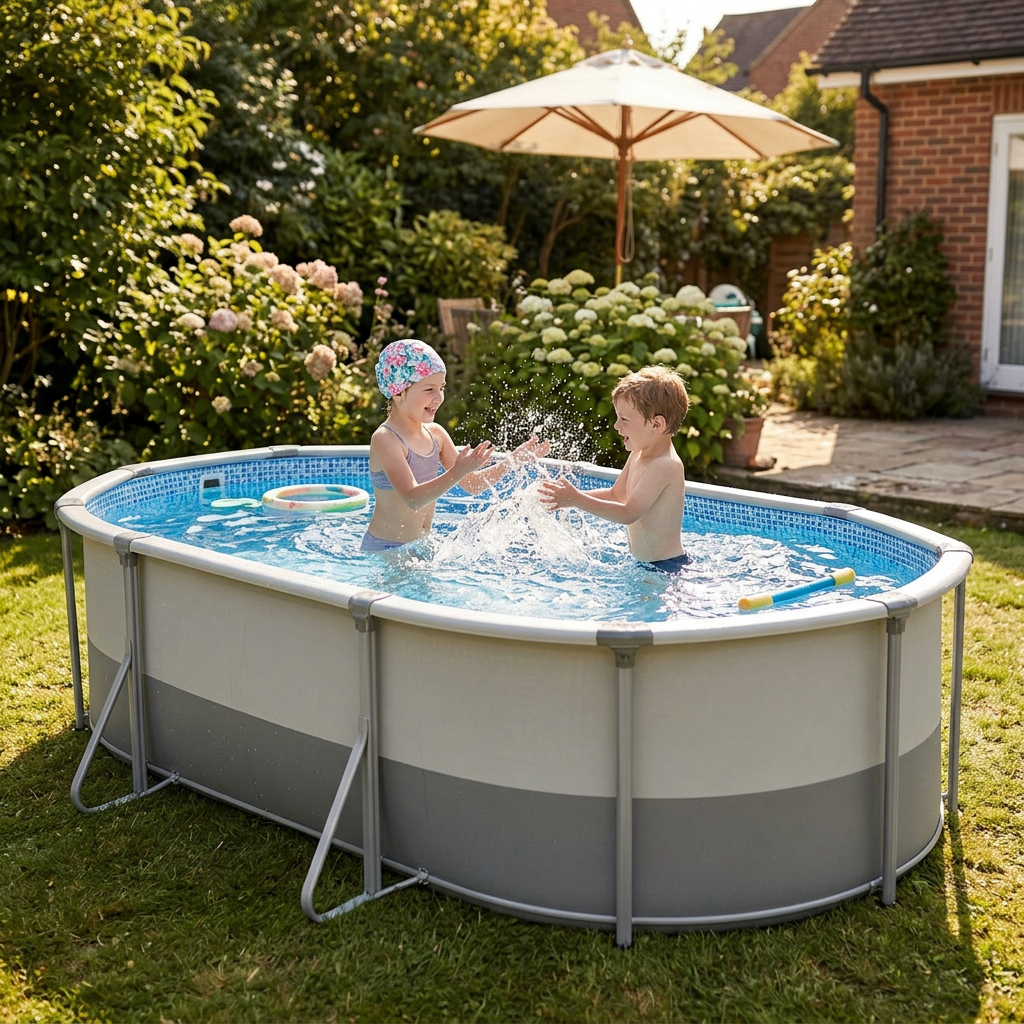 Piscine cadre acier ovale 8,5 m