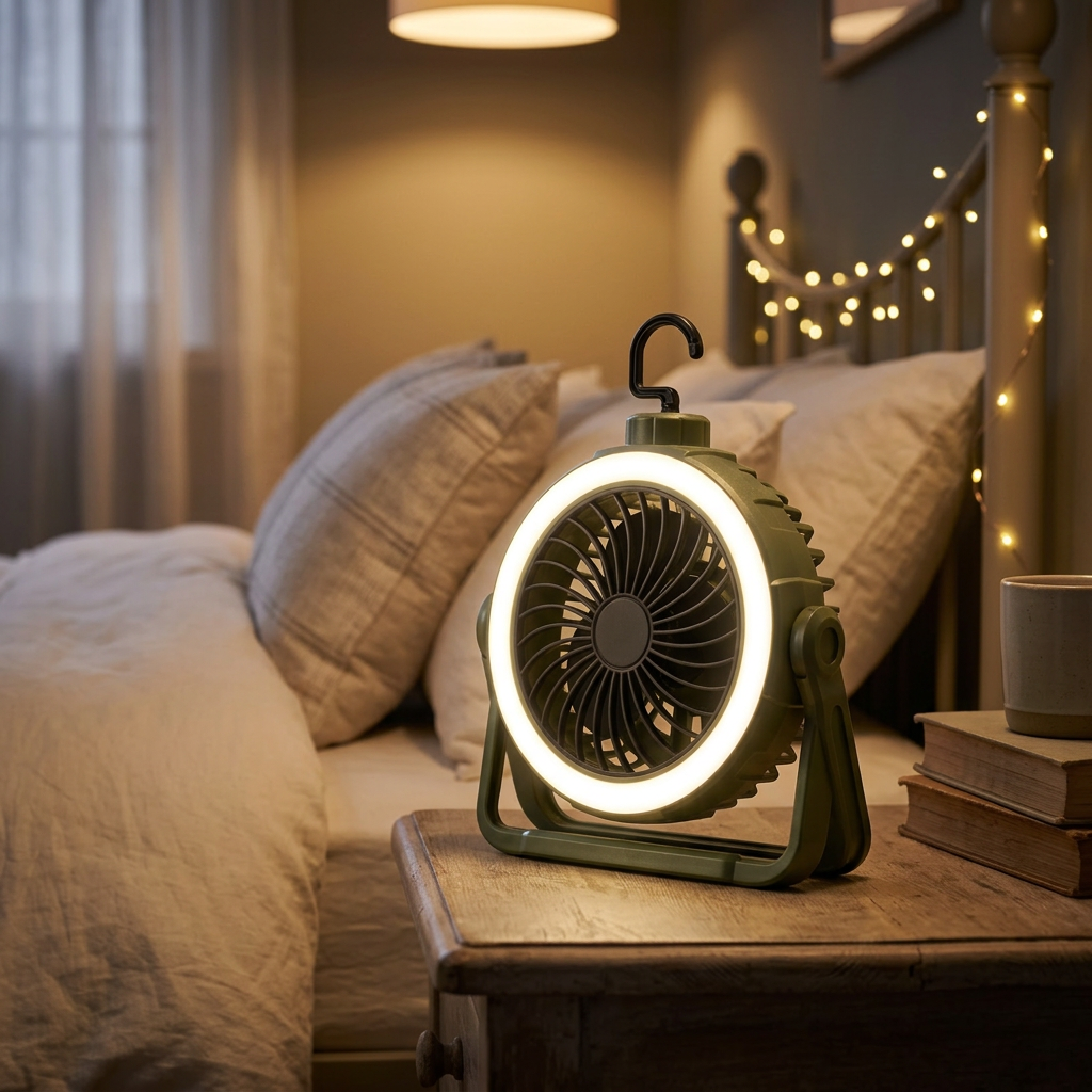 Ventilateur de tente rechargeable LED