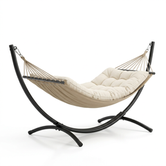 Hamac sur pied acier avec coussin
