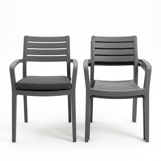 Lot de 2 fauteuils de jardin empilables