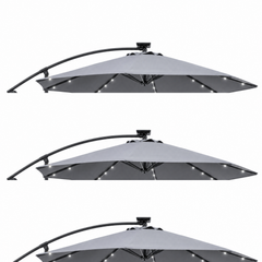 Parasol déporté 3,5 m LED rotatif