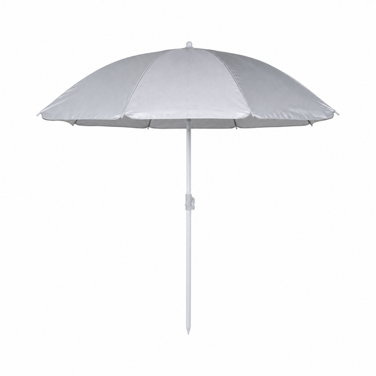 Parasol de plage argenté anti UV 180 cm