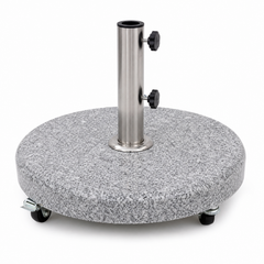 Pied de parasol granit à roulettes 25 kg