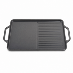 Plancha fonte émaillée 2 zones de cuisson