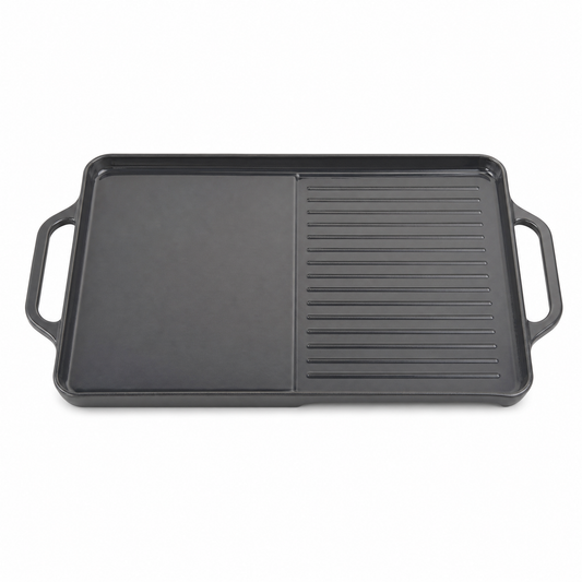 Plancha fonte émaillée 2 zones de cuisson