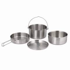 Popote camping inox 4 pièces