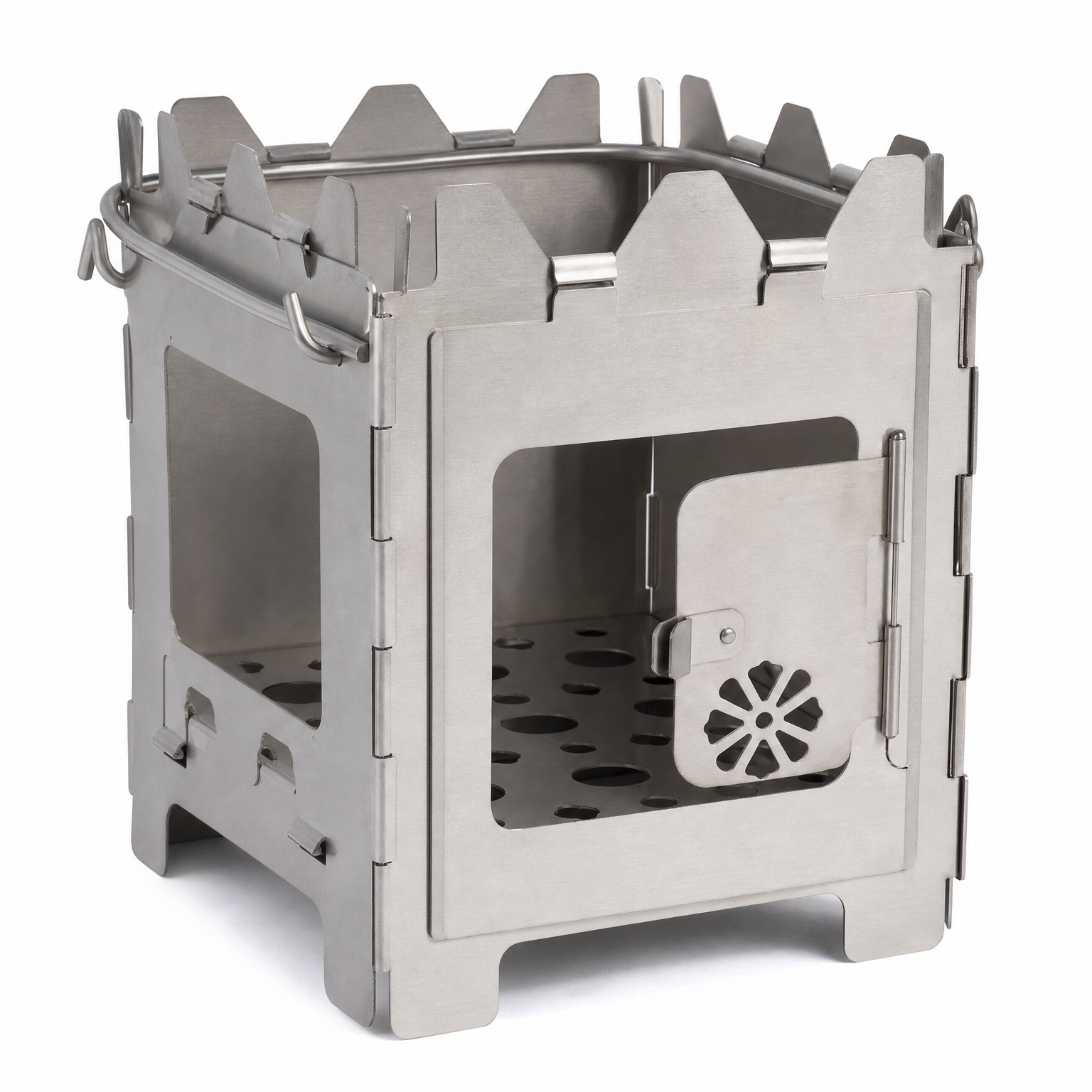 Réchaud à bois inox pliable