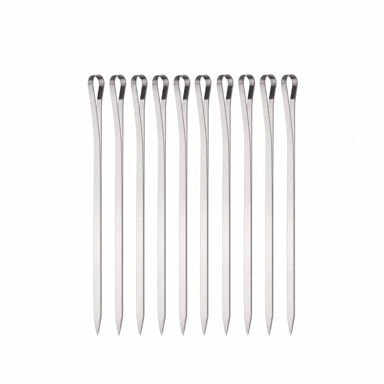 Set 12 brochettes titane plates