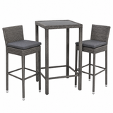 Table haute bar de jardin 2 tabourets
