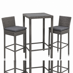 Table haute bar de jardin 2 tabourets