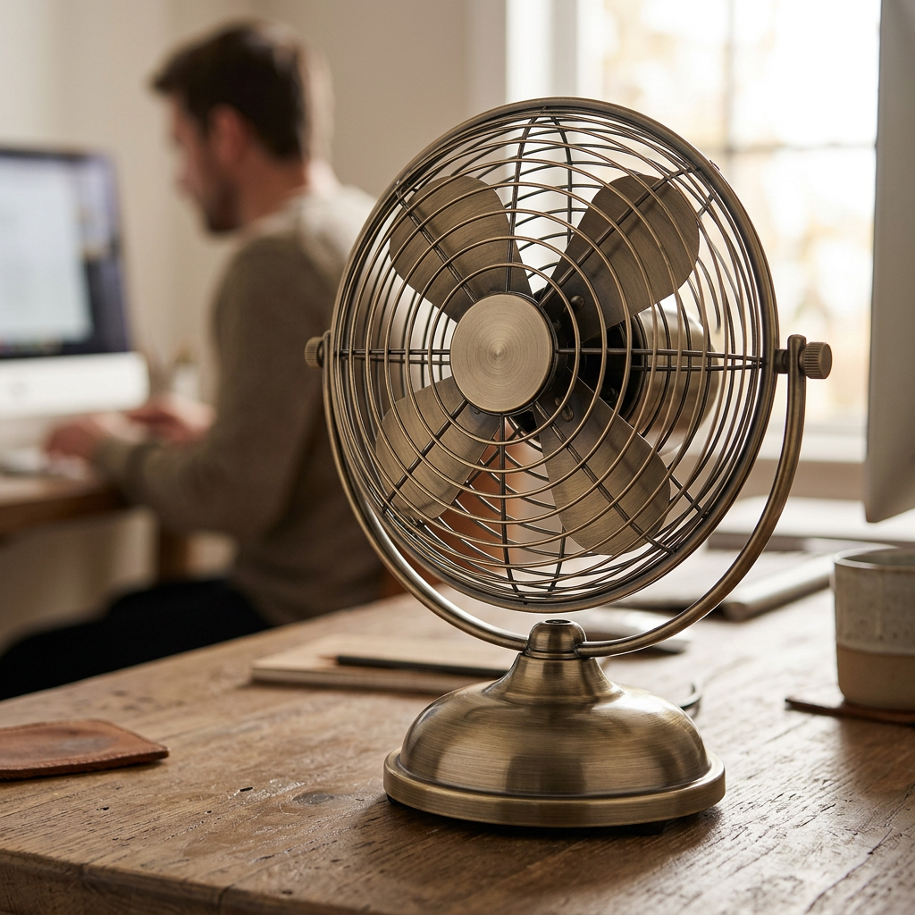 Ventilateur de bureau métal rétro